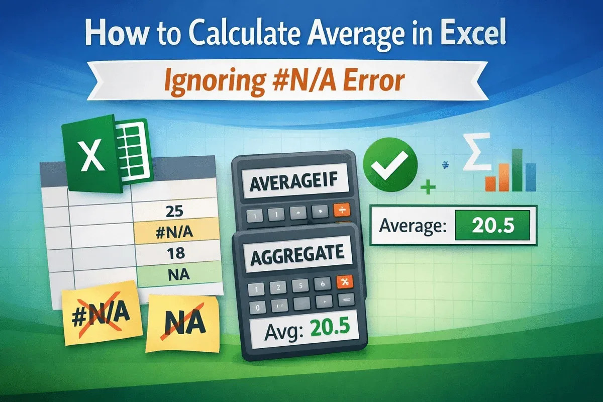 How to Calculate Average in Excel Ignoring #N/A Error
