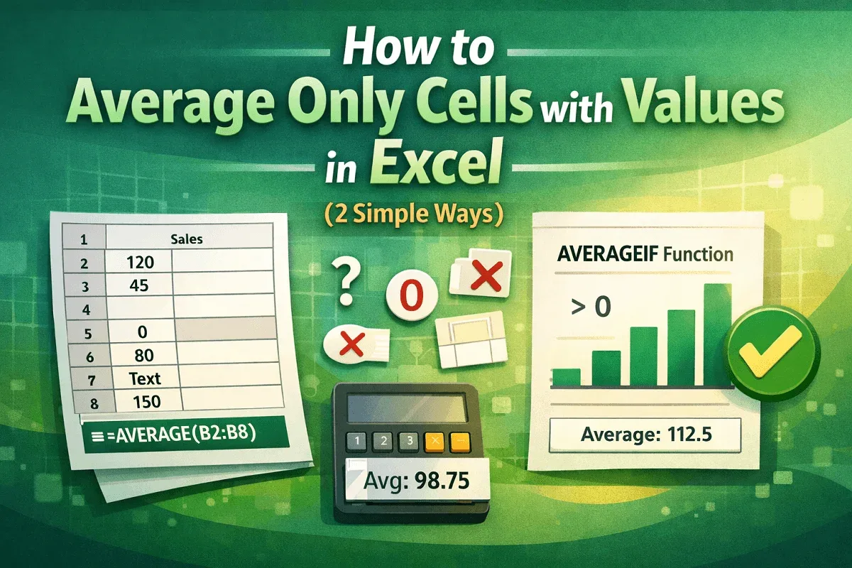 How to Average Only Cells with Values in Excel (2 Simple Ways)