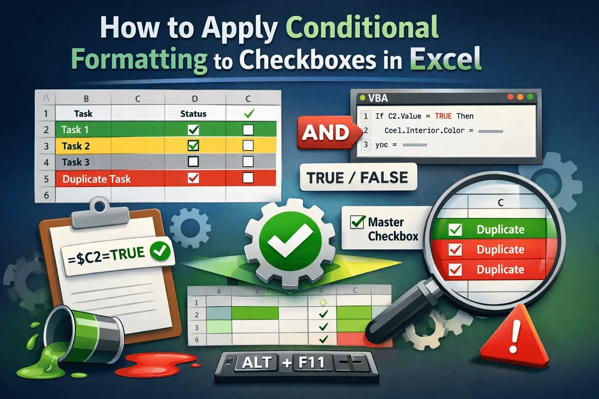 How to Apply Conditional Formatting to Checkboxes in Excel