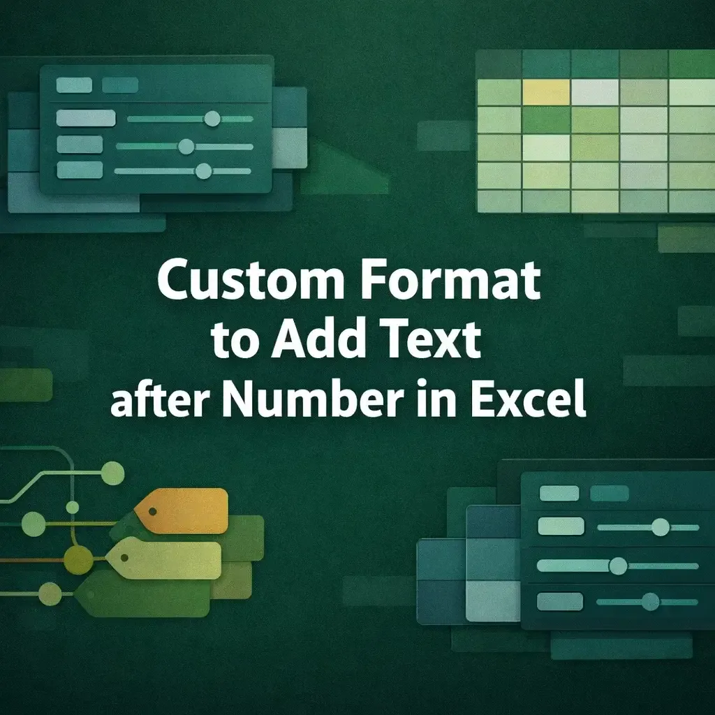 Custom Format to Add Text after Number in Excel