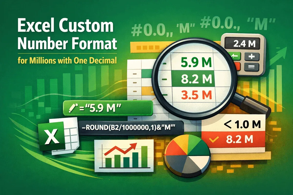 Excel Custom Number Format for Millions with One Decimal