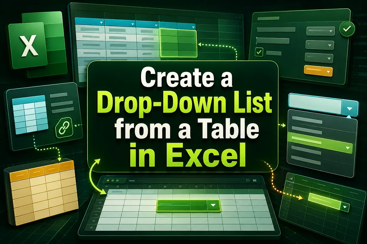 How to Create a Drop-Down List from a Table in Excel