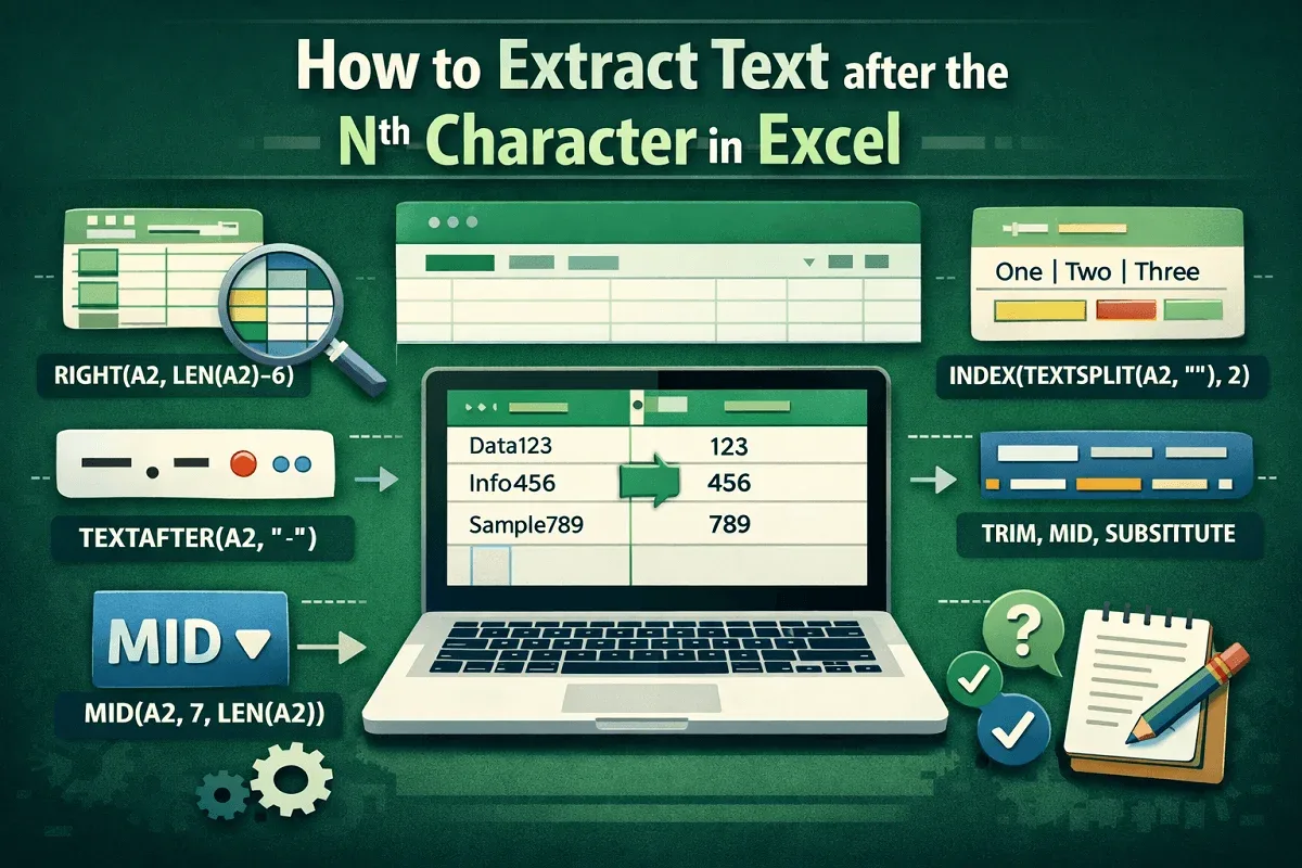 How to Extract Text after the Nth Character in Excel
