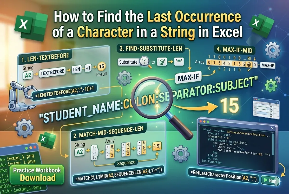 How to Find the Last Occurrence of a Character in a String in Excel