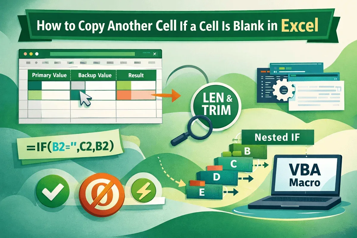 How to Copy Another Cell If a Cell Is Blank in Excel
