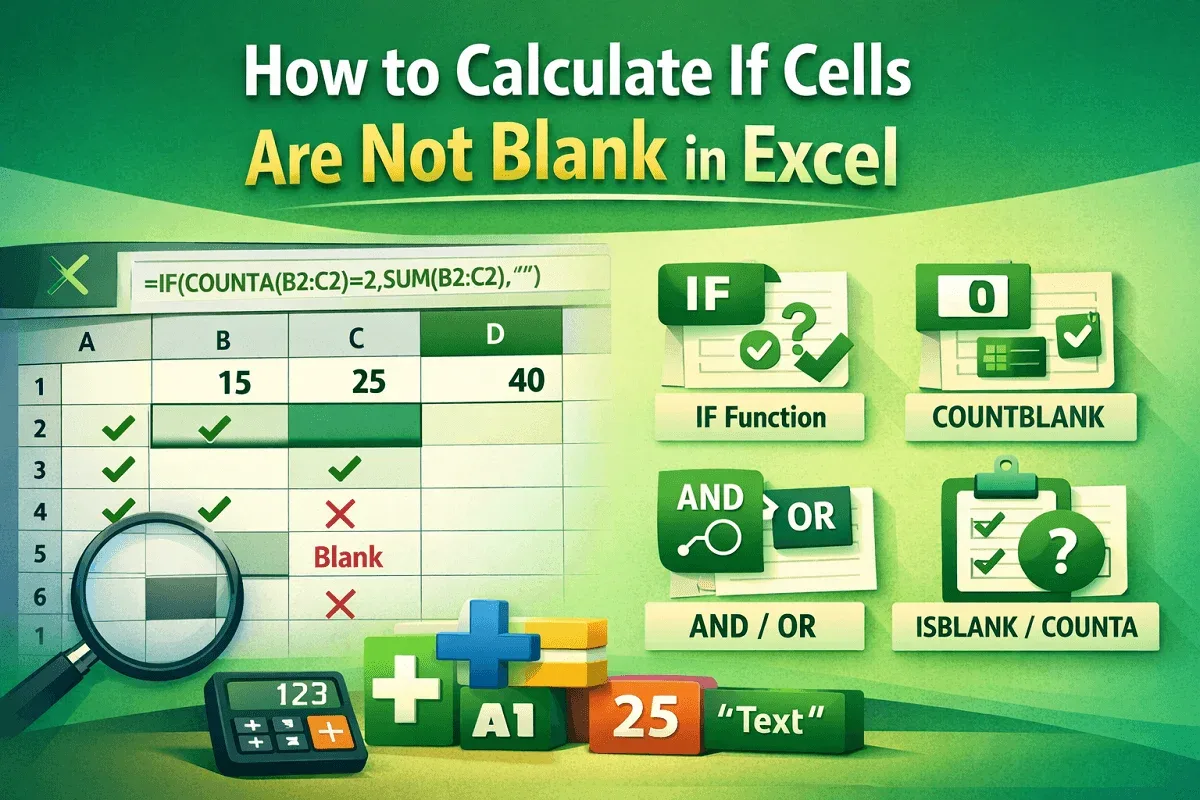 How to Calculate If Cells Are Not Blank in Excel