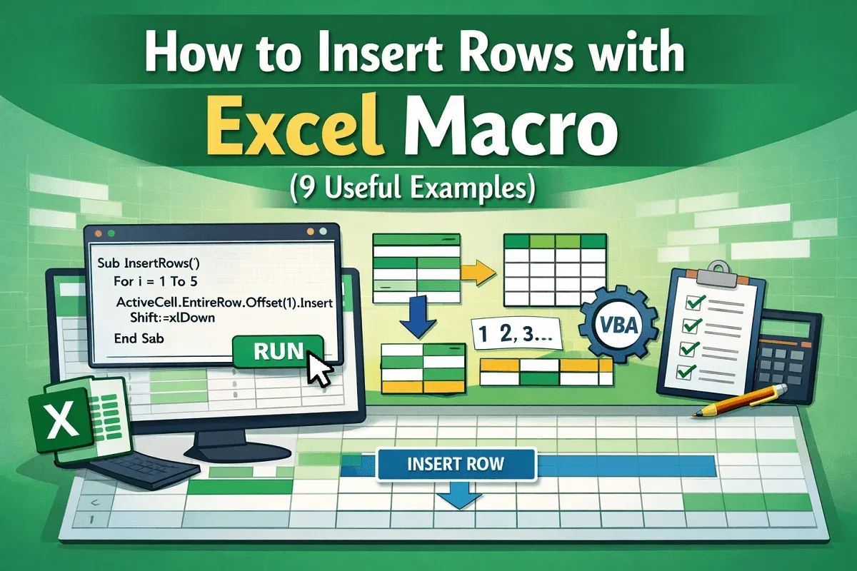 How to Insert Rows with Excel Macro (9 Useful Examples)