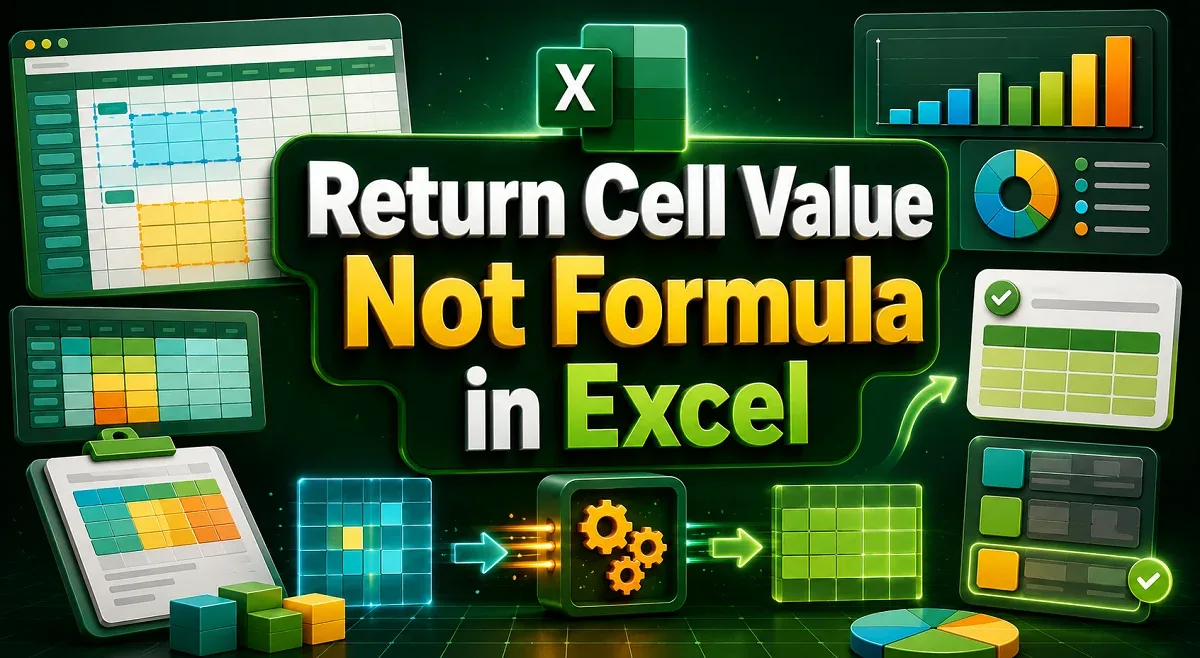 How to Return Only Value of Cell (Not Formula) in Excel