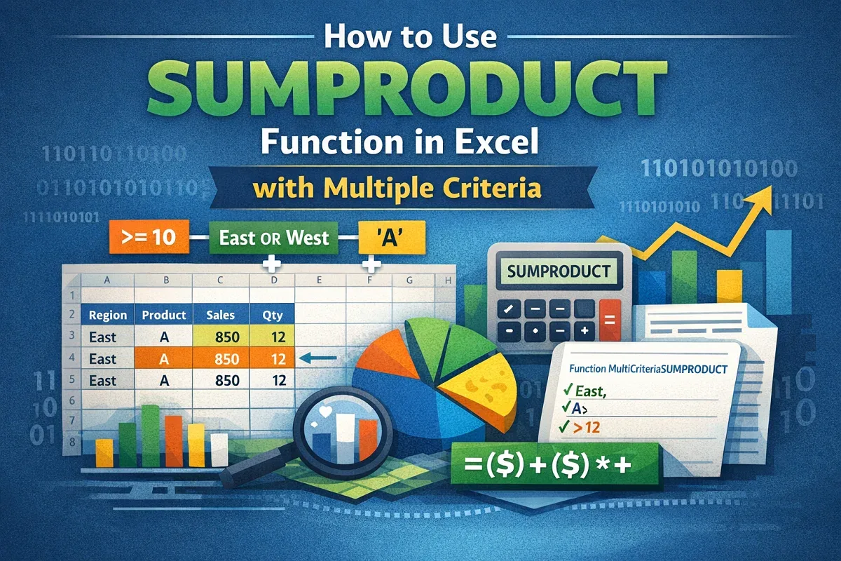 How to Use SUMPRODUCT Function in Excel with Multiple Criteria