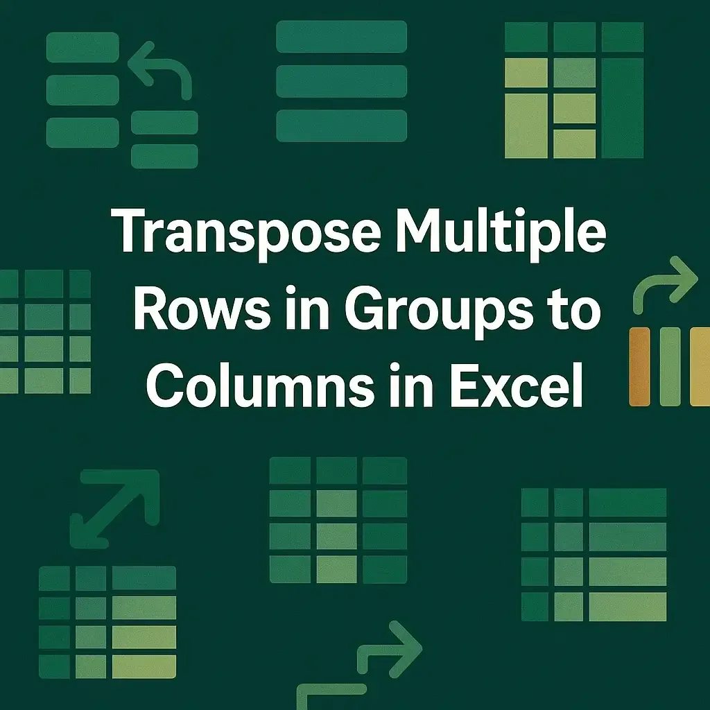 How to Transpose Multiple Rows in Groups to Columns in Excel