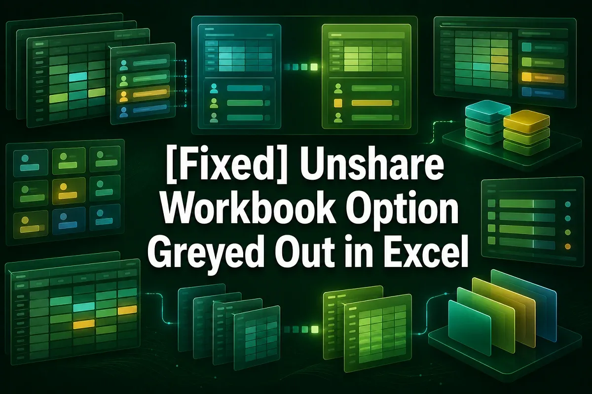 [Fixed] Unshare Workbook Option Greyed Out in Excel