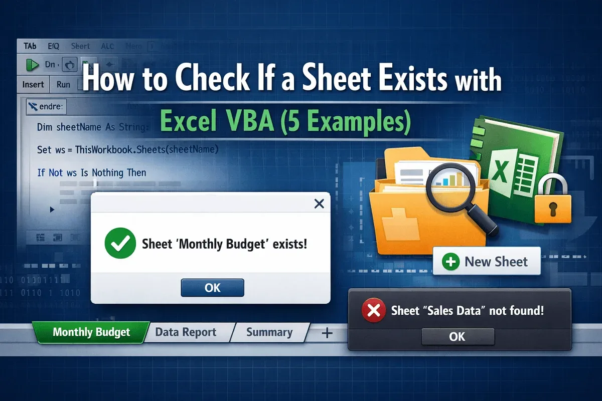 How to Check If a Sheet Exists with Excel VBA (5 Examples)