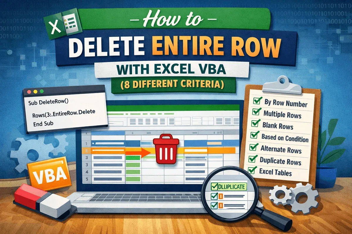 How to Delete Entire Row with Excel VBA (8 Different Criteria)