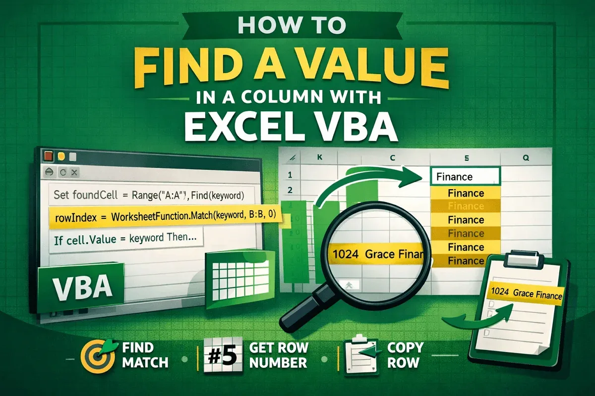 How to Find a Value in a Column with Excel VBA
