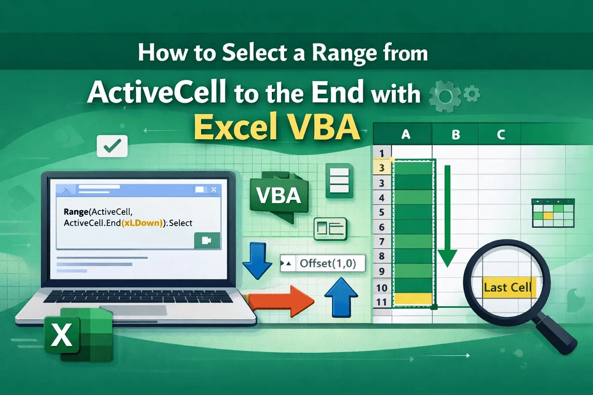 How to Select a Range from Activecell to the End with Excel VBA