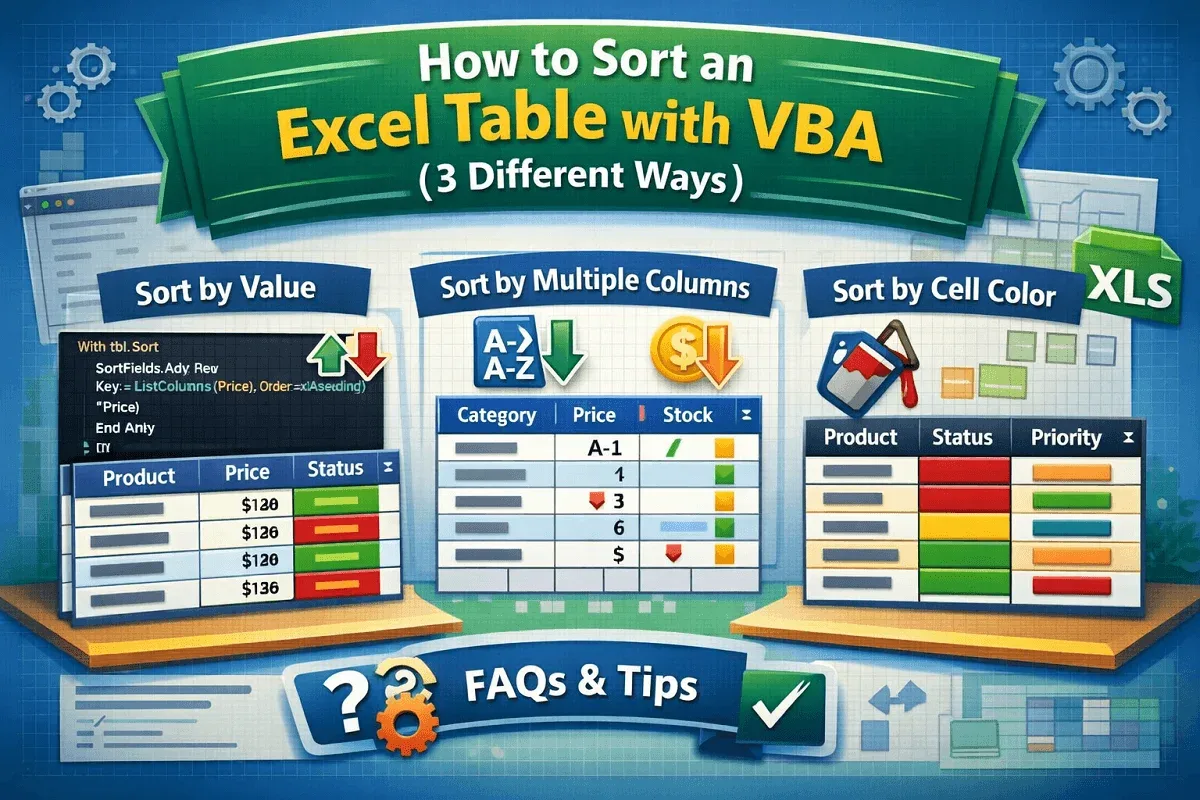 How to Sort an Excel Table with VBA (3 Different Ways)