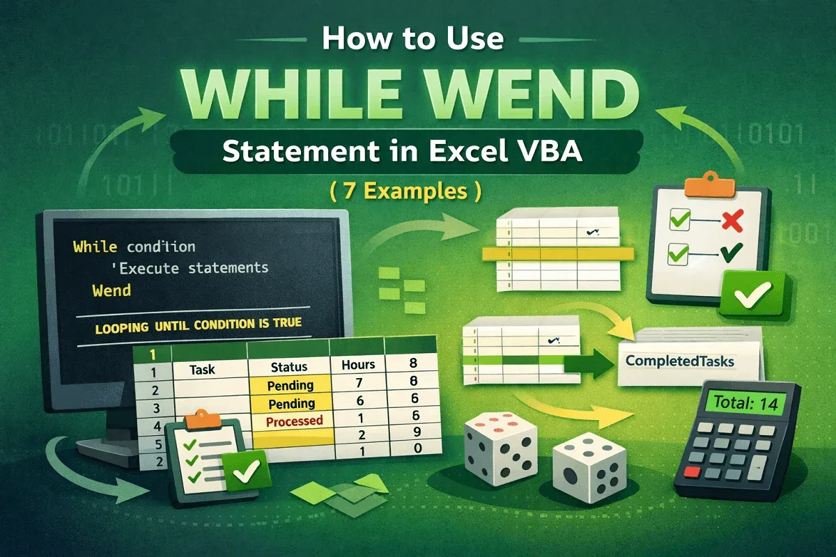 How to Use While Wend Statement in Excel VBA (7 Examples)