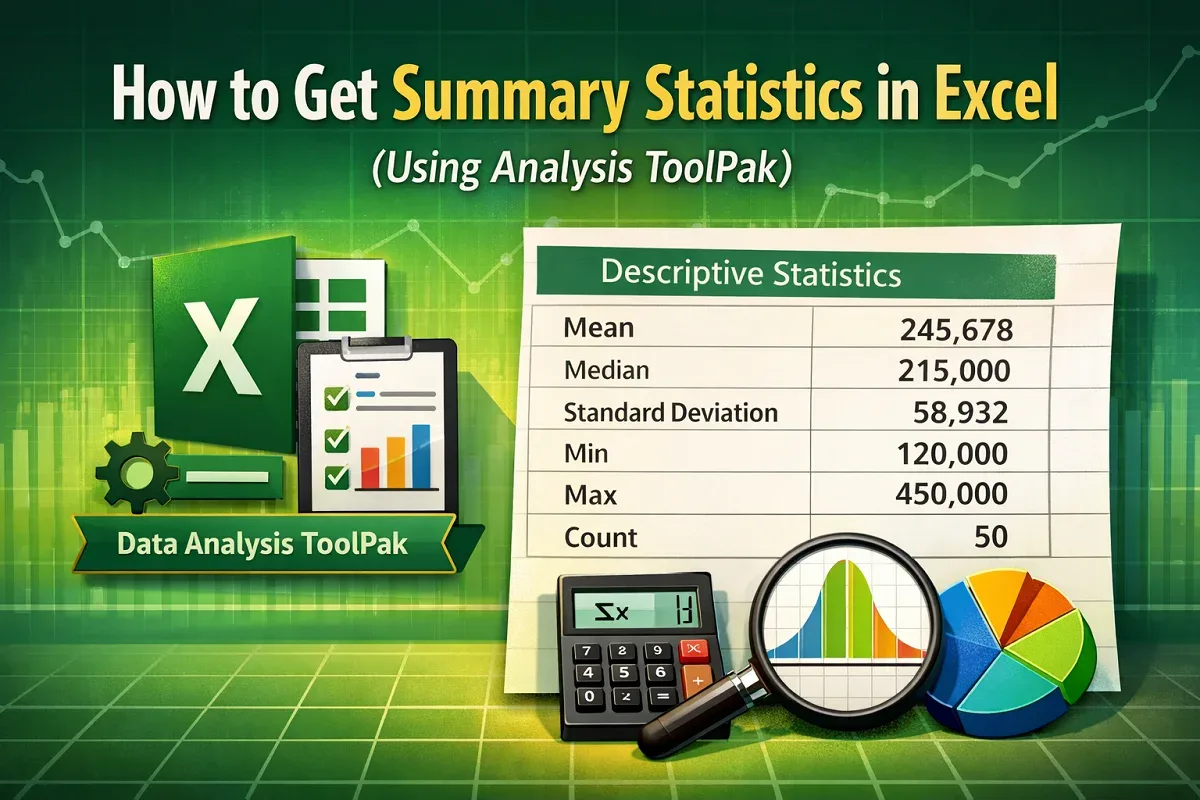 How to Get Summary Statistics in Excel (Using Analysis ToolPak)