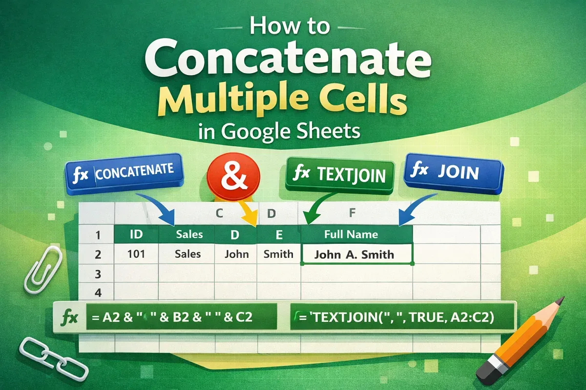 How to Concatenate Multiple Cells in Google Sheets