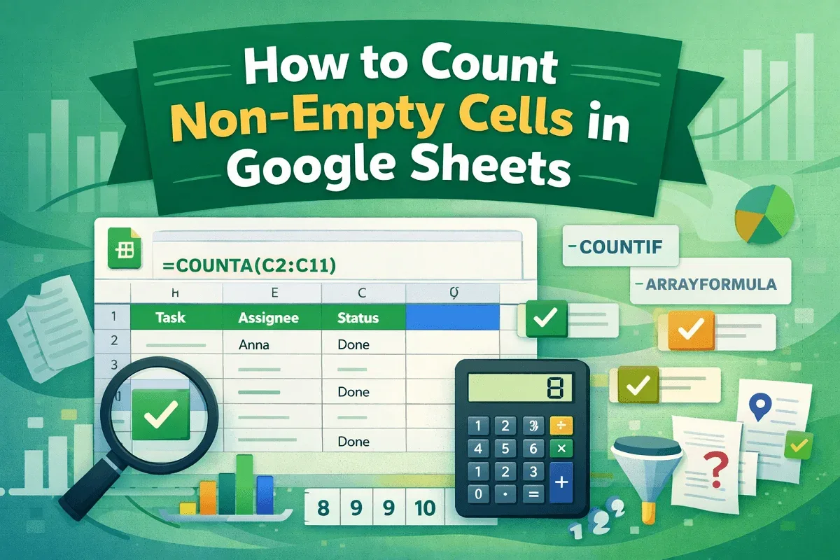 How to Count Non-Empty Cells in Google Sheets