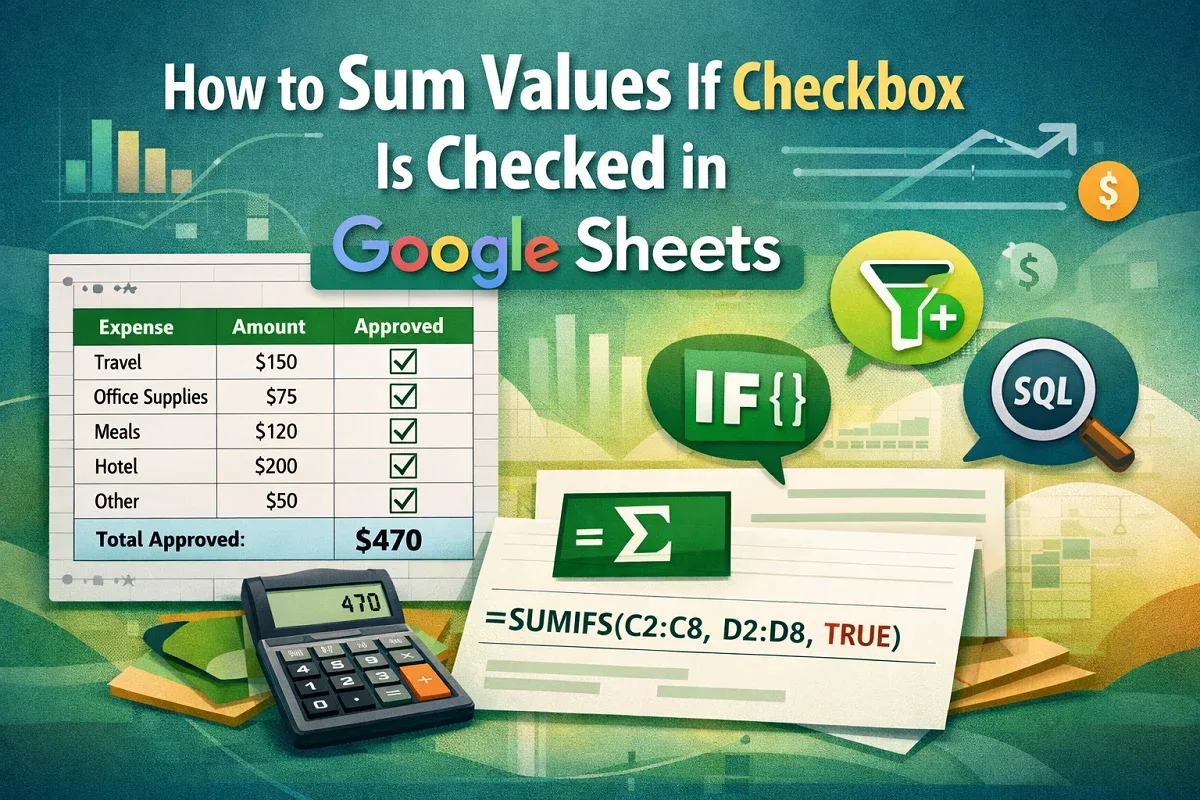 How to Sum Values If Checkbox Is Checked in Google Sheets