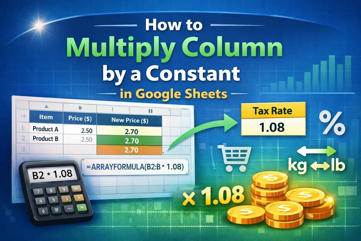 How to Multiply Column by a Constant in Google Sheets