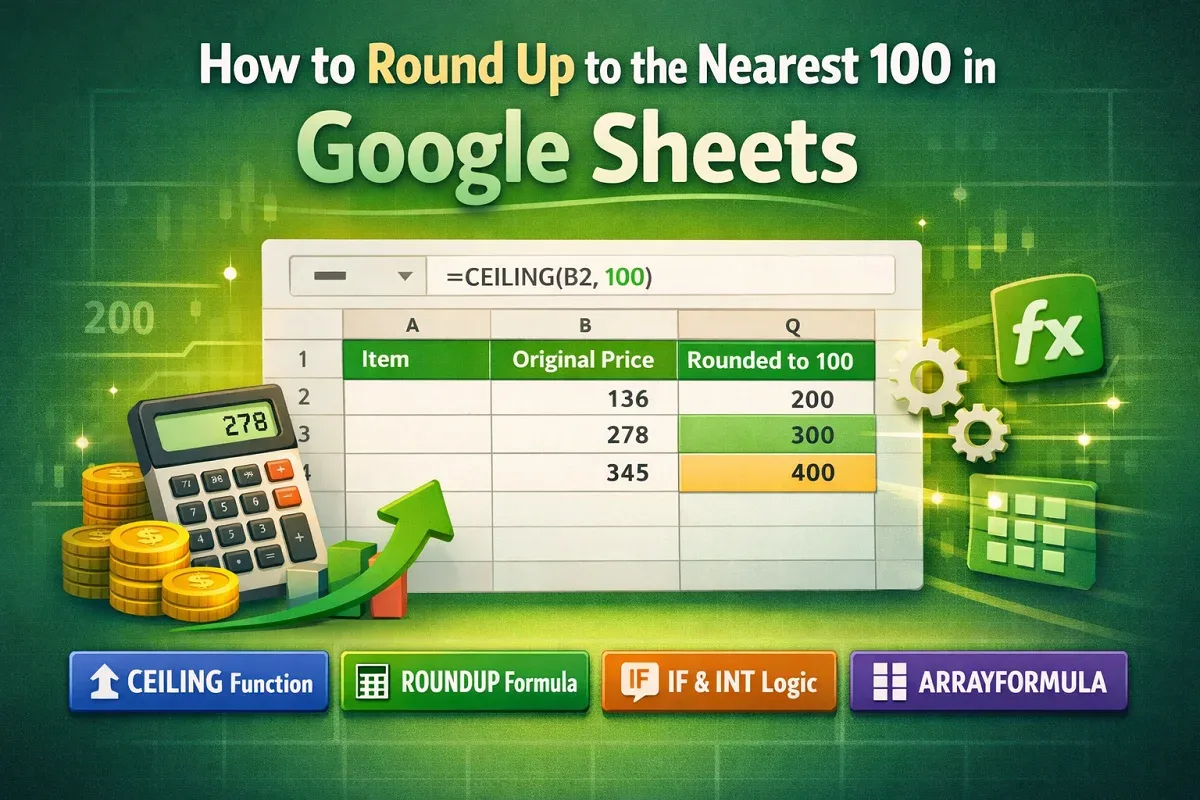 How to Round Up to the Nearest 100 in Google Sheets