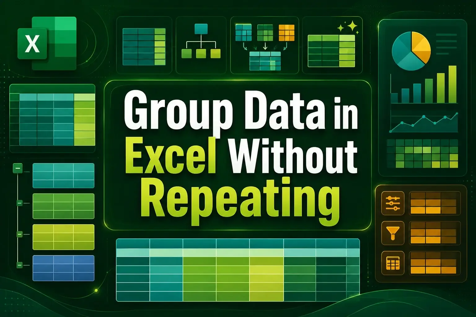 How to Group Data in Excel Without Repeating (4 Different Ways)
