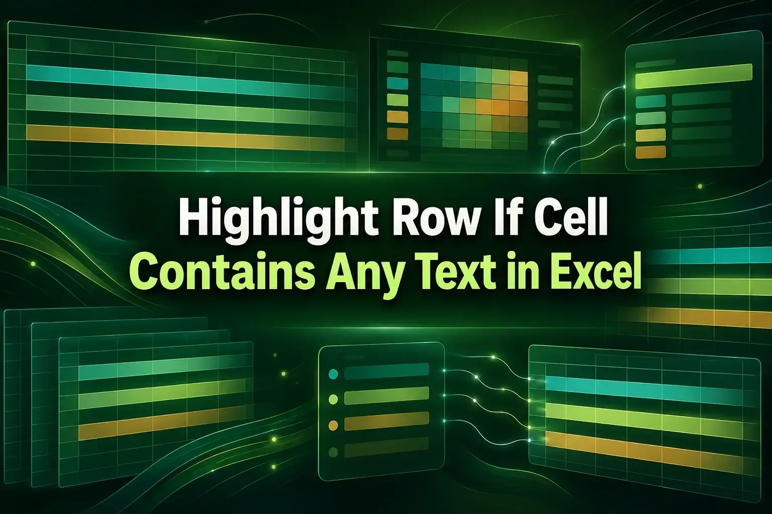 How to Highlight Row If a Cell Contains Any Text in Excel