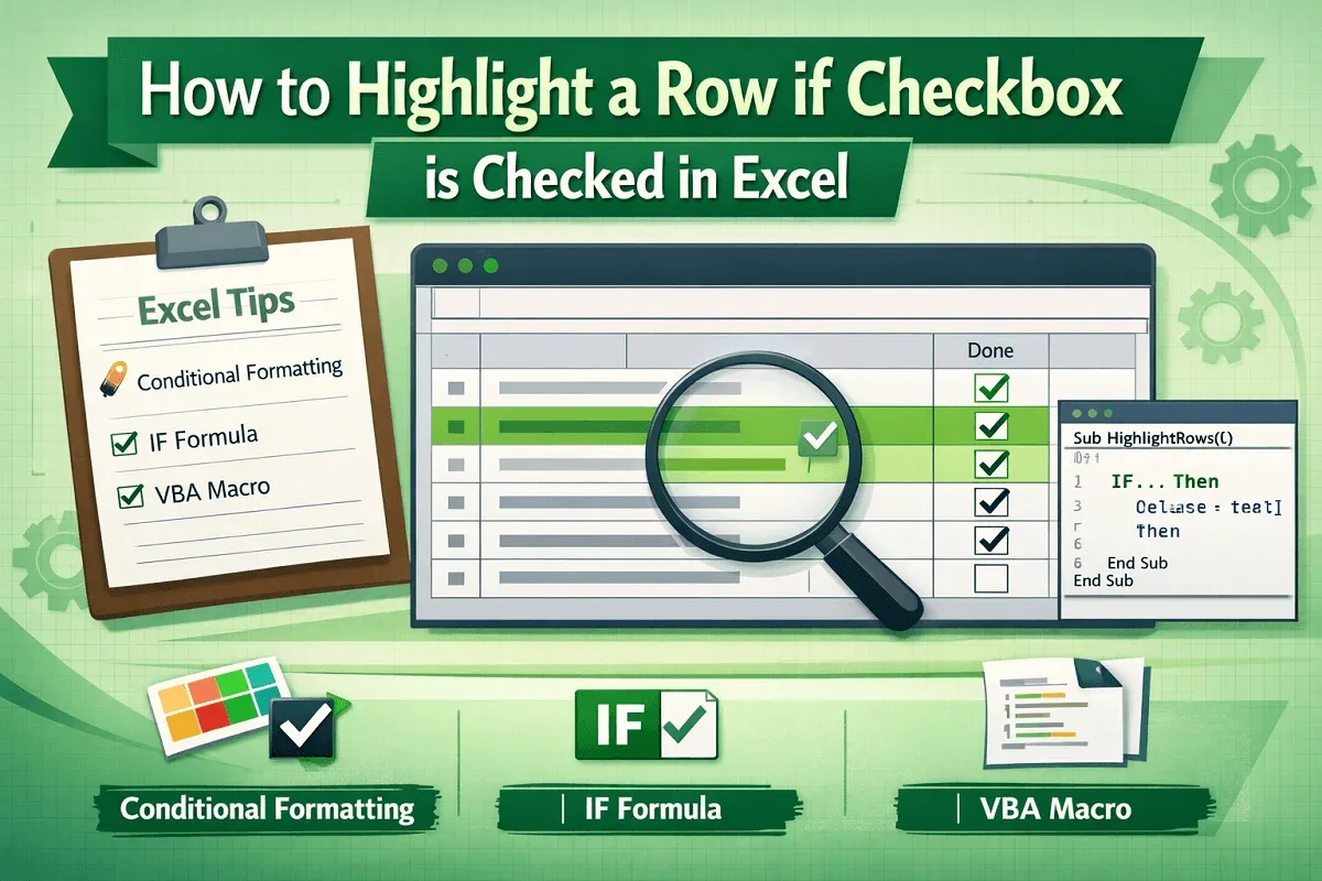 How to Highlight a Row if Checkbox is Checked in Excel