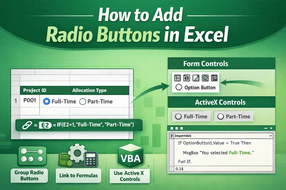 How to Add Radio Buttons (Option Buttons) in Excel
