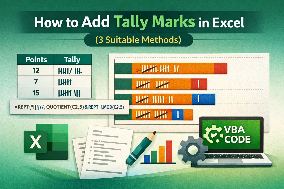 How to Add Tally Marks in Excel (3 Suitable Methods)