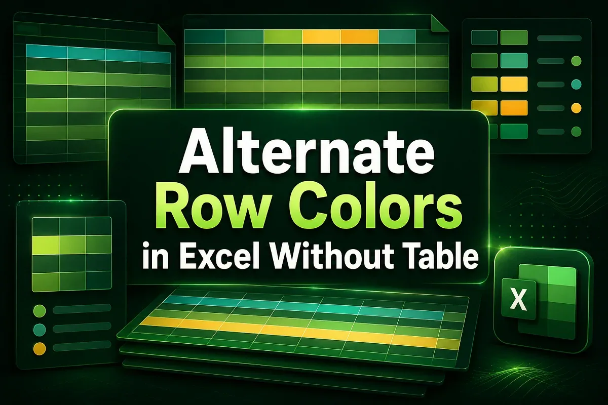 How to Alternate Row Colors in Excel Without Table