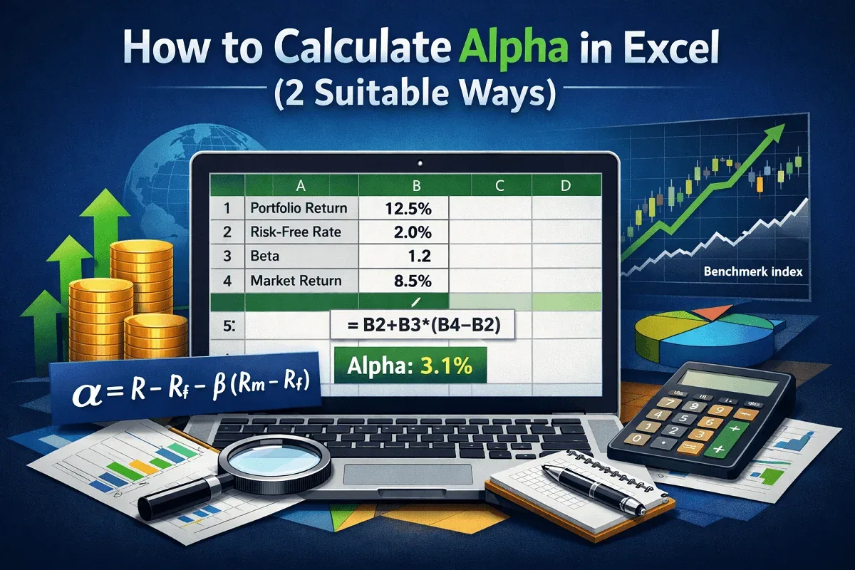 How to Calculate Alpha in Excel (2 Suitable Ways)