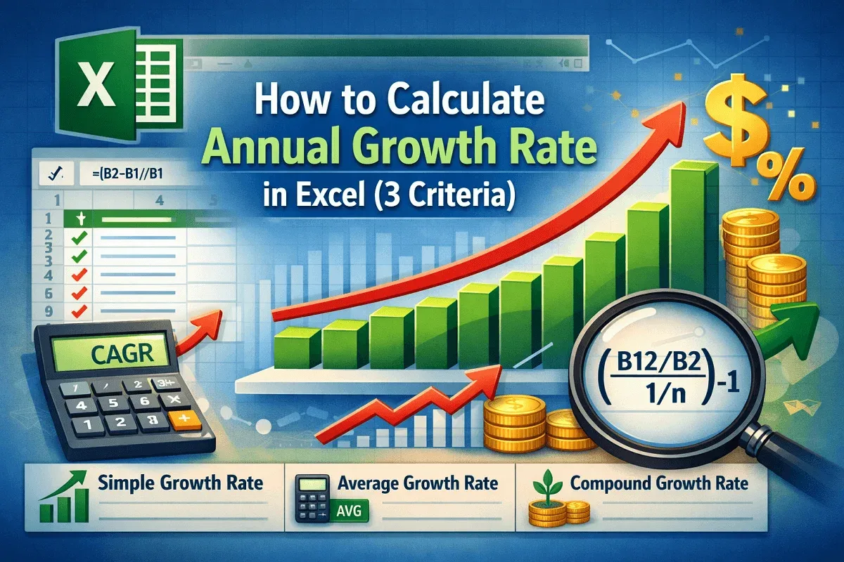 How to Calculate Annual Growth Rate in Excel (3 Criteria)