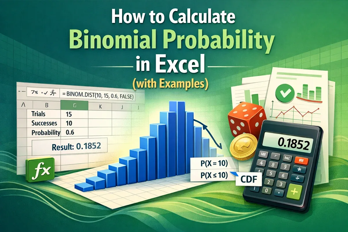 How to Calculate Binomial Probability in Excel (with Examples)