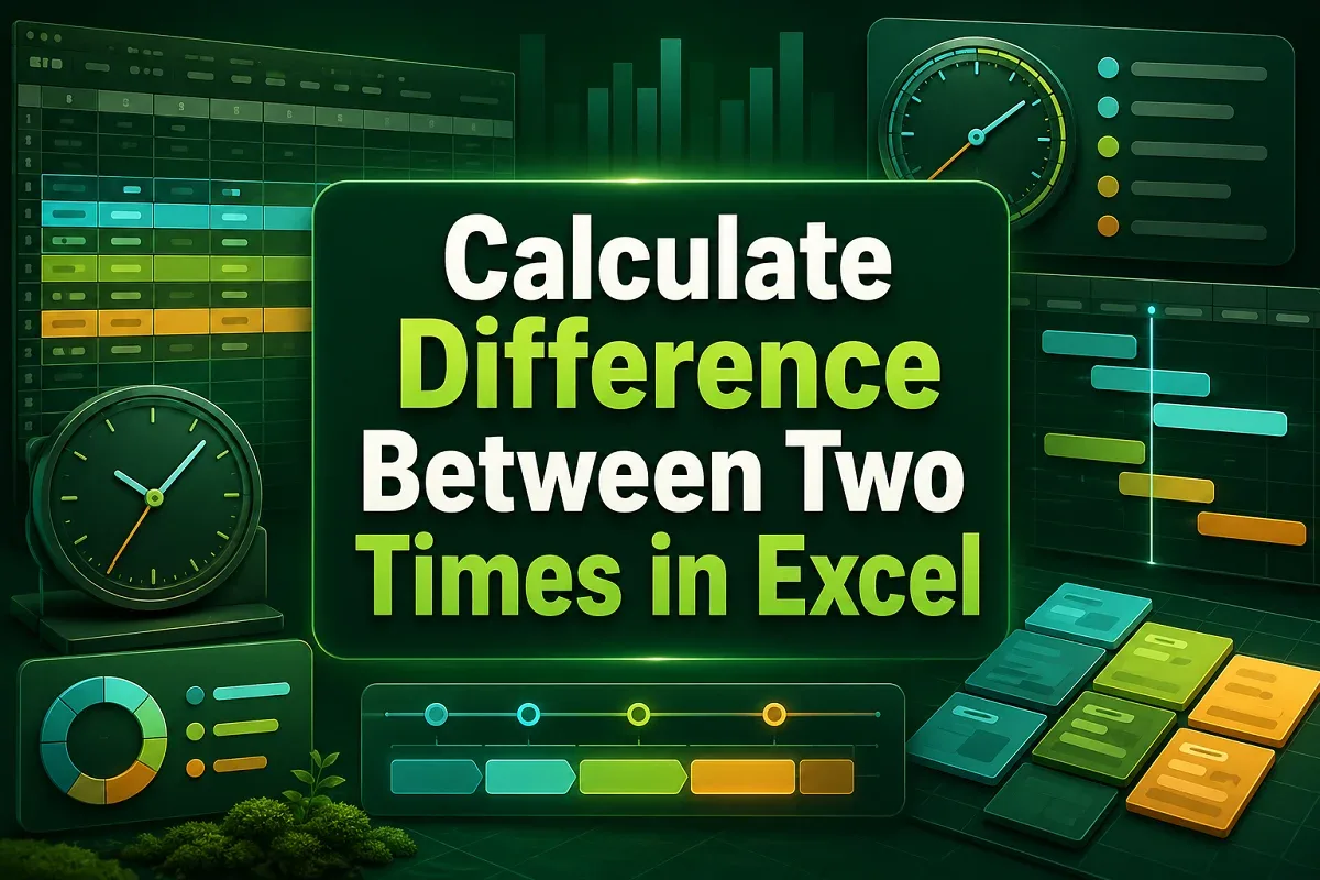 How to Calculate Difference Between Two Times in Excel (7 Cases)