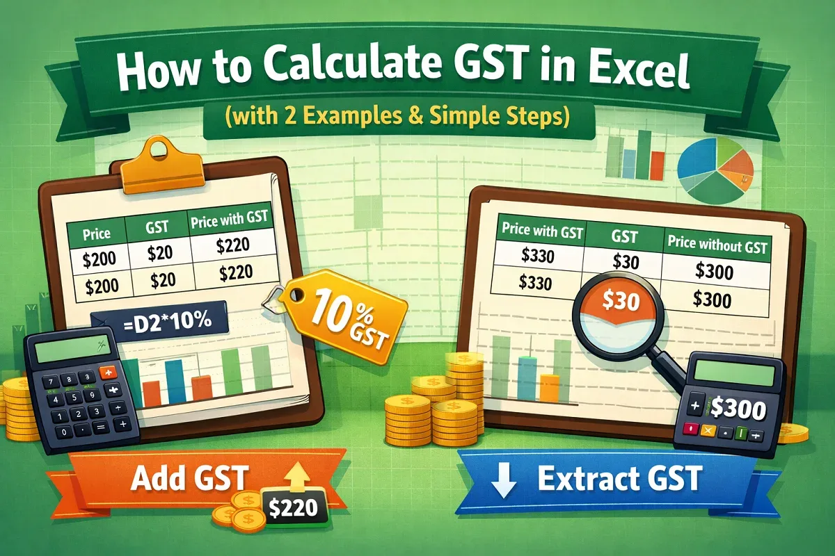 How to Calculate GST in Excel (with 2 Examples & Simple Steps)