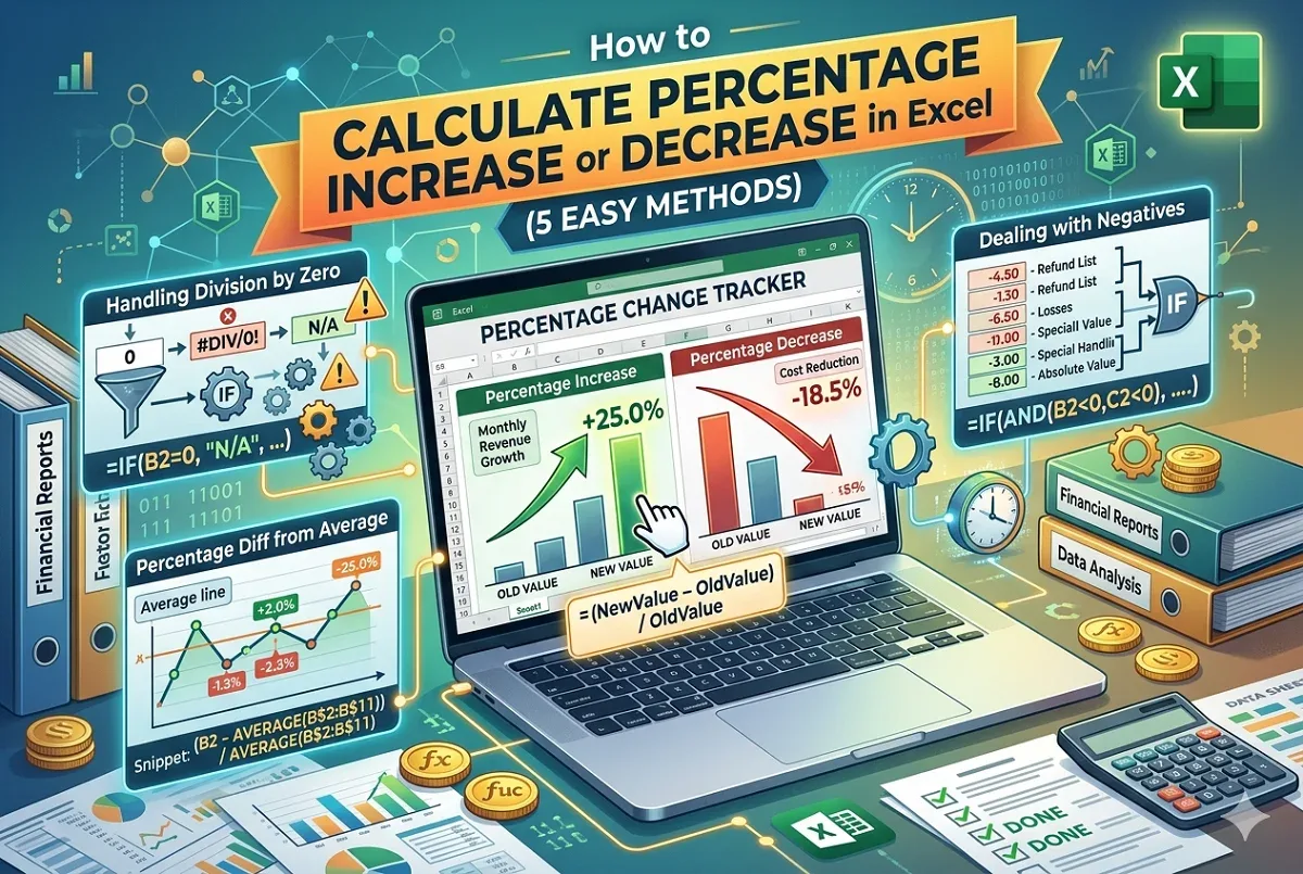 How to Calculate Percentage Increase or Decrease in Excel
