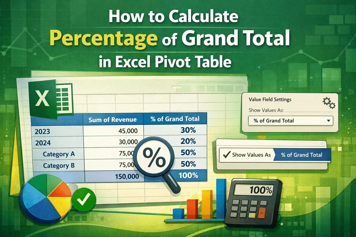 How to Calculate Percentage of Grand Total in Excel Pivot Table