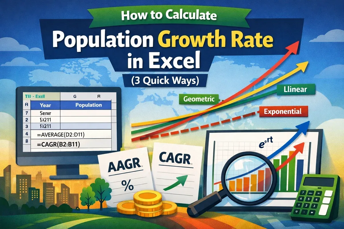 How to Calculate Population Growth Rate in Excel (3 Quick Ways)
