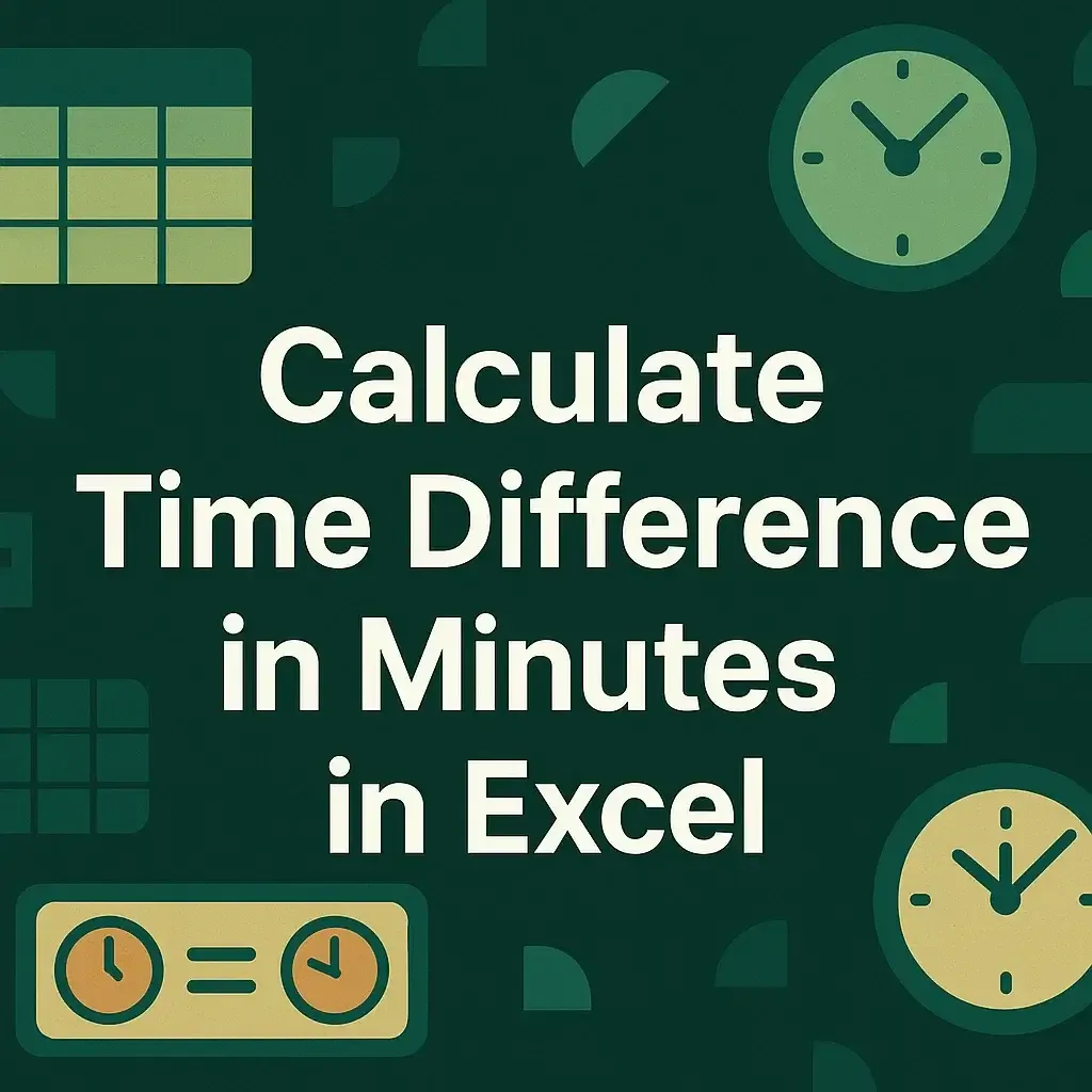 How to Calculate Time Difference in Minutes in Excel