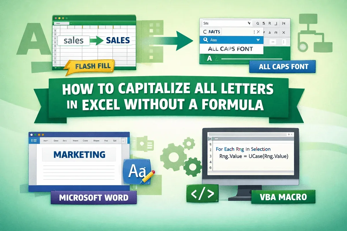 How to Capitalize All Letters in Excel Without a Formula