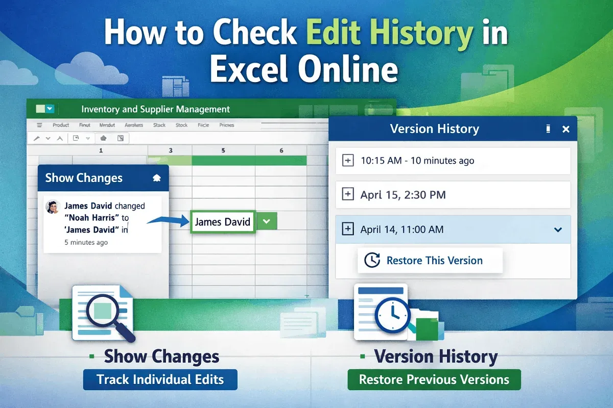 How to Check Edit History in Excel Online (2 Quick Ways)
