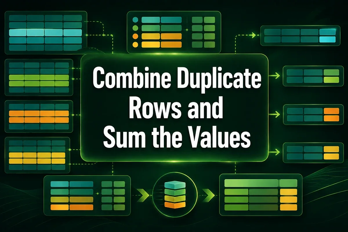 How to Combine Duplicate Rows and Sum the Values in Excel