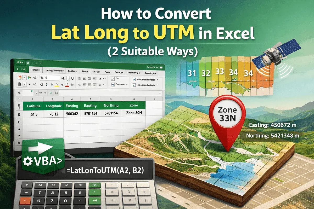 How to Convert Lat Long to UTM in Excel (2 Suitable Ways)