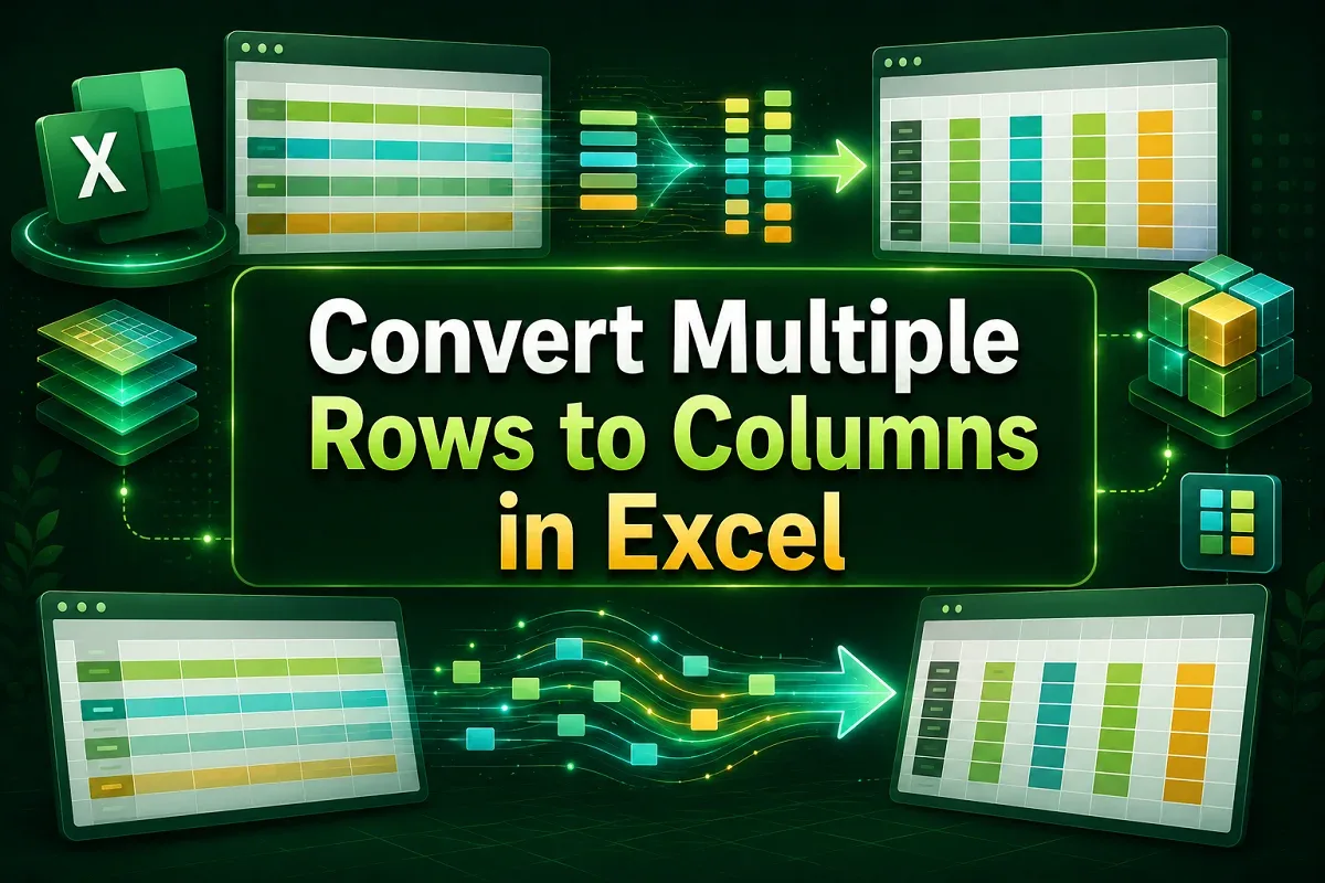 How to Convert Multiple Rows to Columns in Excel (4 Methods)