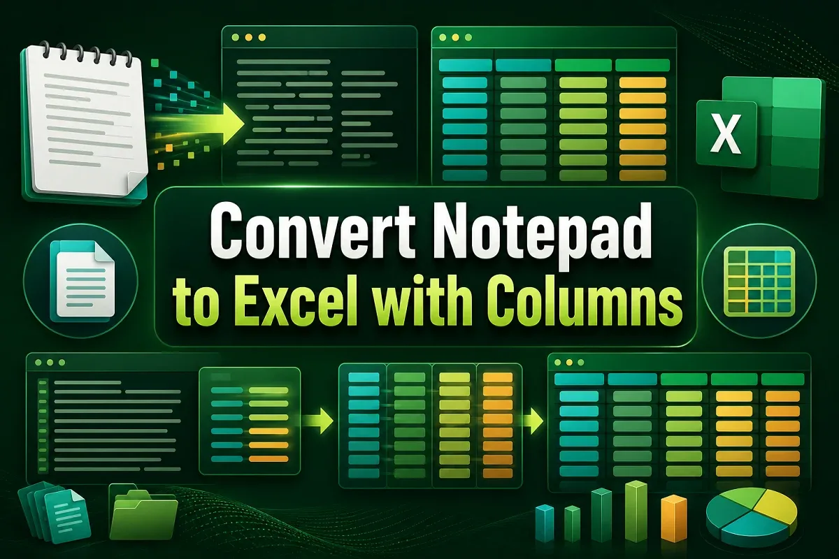 How to Convert Notepad to Excel with Columns