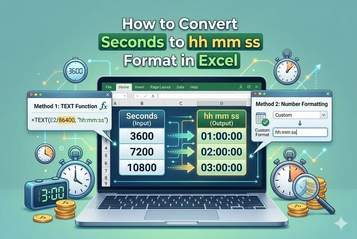 How to Convert Seconds to hh mm ss Format in Excel