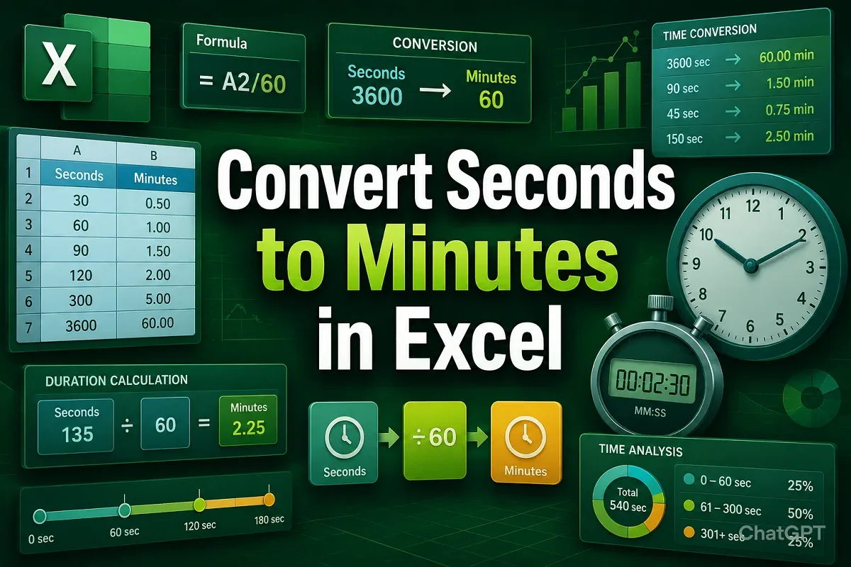 How to Convert Seconds to Minutes in Excel (6 Easy Ways)